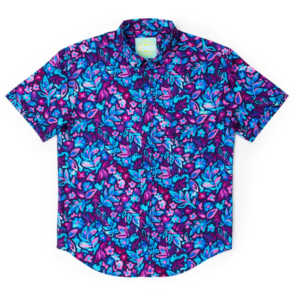 RSVLTS Tropiglow KUNUFLEX Short Sleeve Shirt in Blue — detail 2
