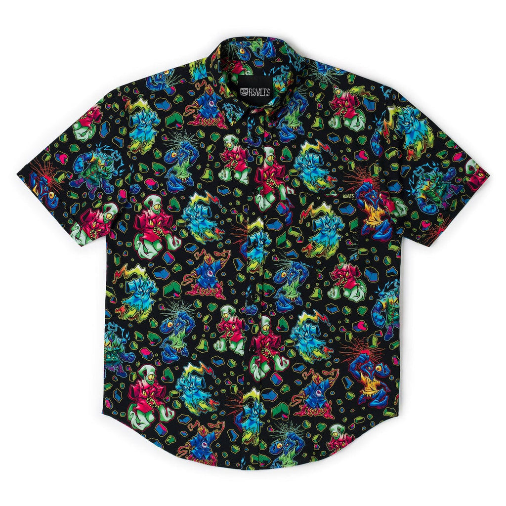 RSVLTS Kunu Mutant Madness KUNUFLEX Short Sleeve Shirt in Black — detail 6