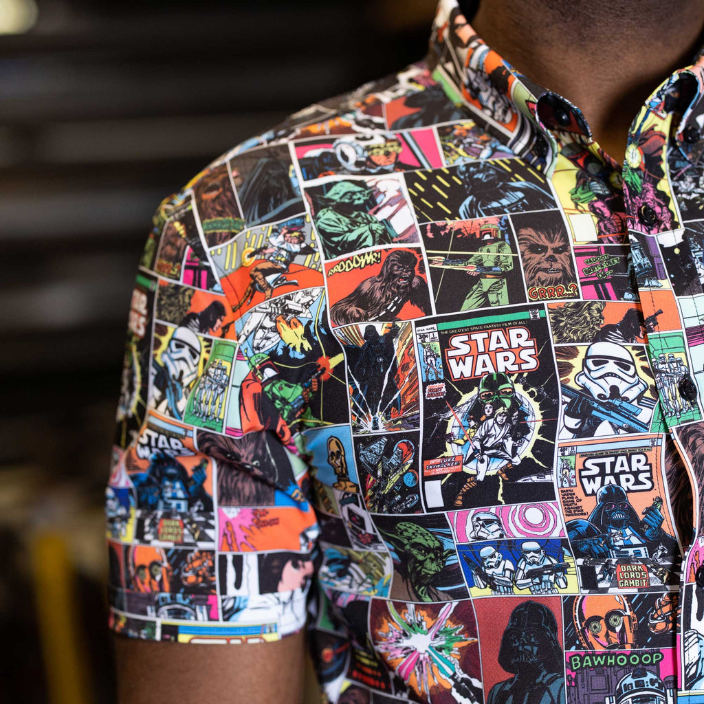 RSVLTS Comic To The Dark Side KUNUFLEX Short Sleeve Shirt in Multicolor — detail 2