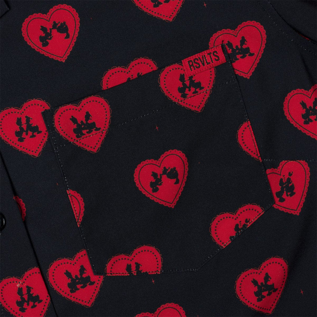 RSVLTS Lovebirds Women's KUNUFLEX Short Sleeve Shirt in Black — detail 4