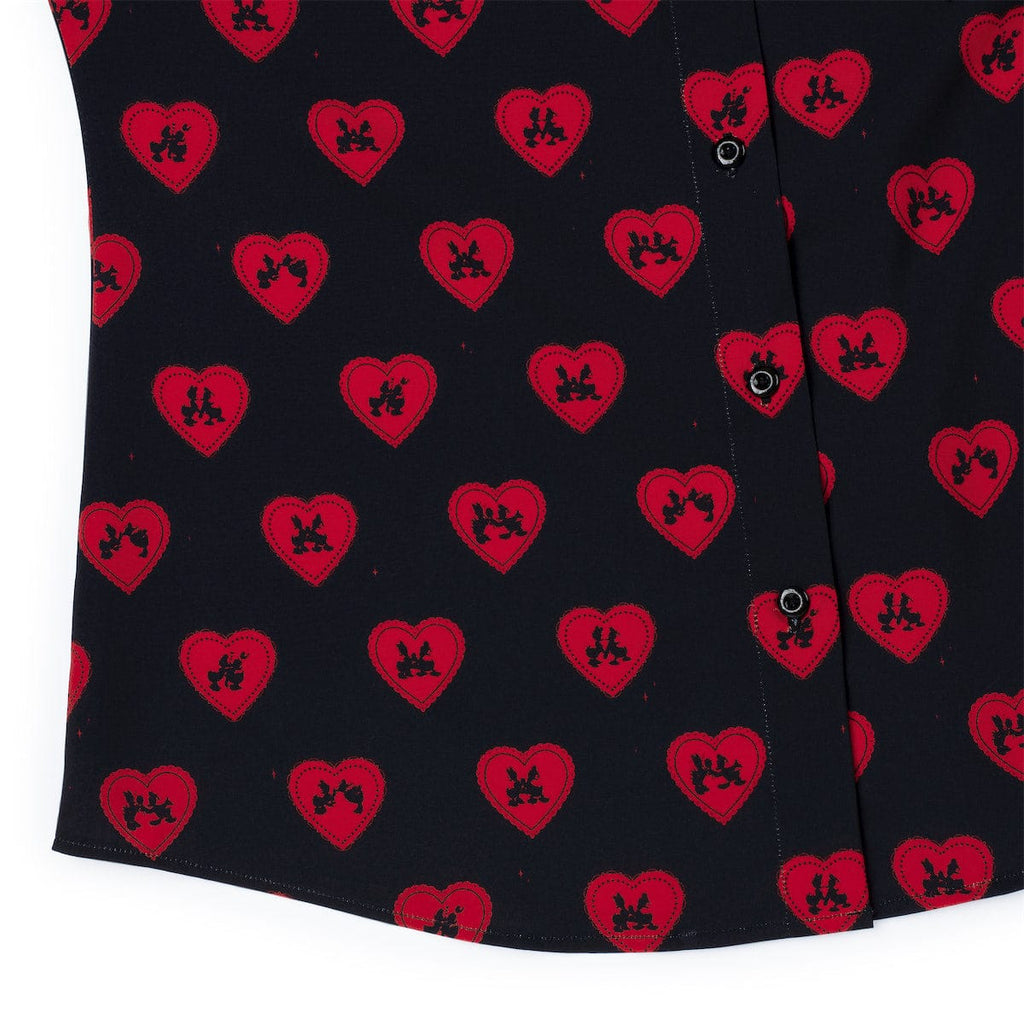 RSVLTS Lovebirds Women's KUNUFLEX Short Sleeve Shirt in Black — detail 6