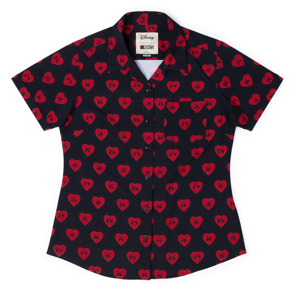 RSVLTS Lovebirds Women's KUNUFLEX Short Sleeve Shirt in Black — detail 3