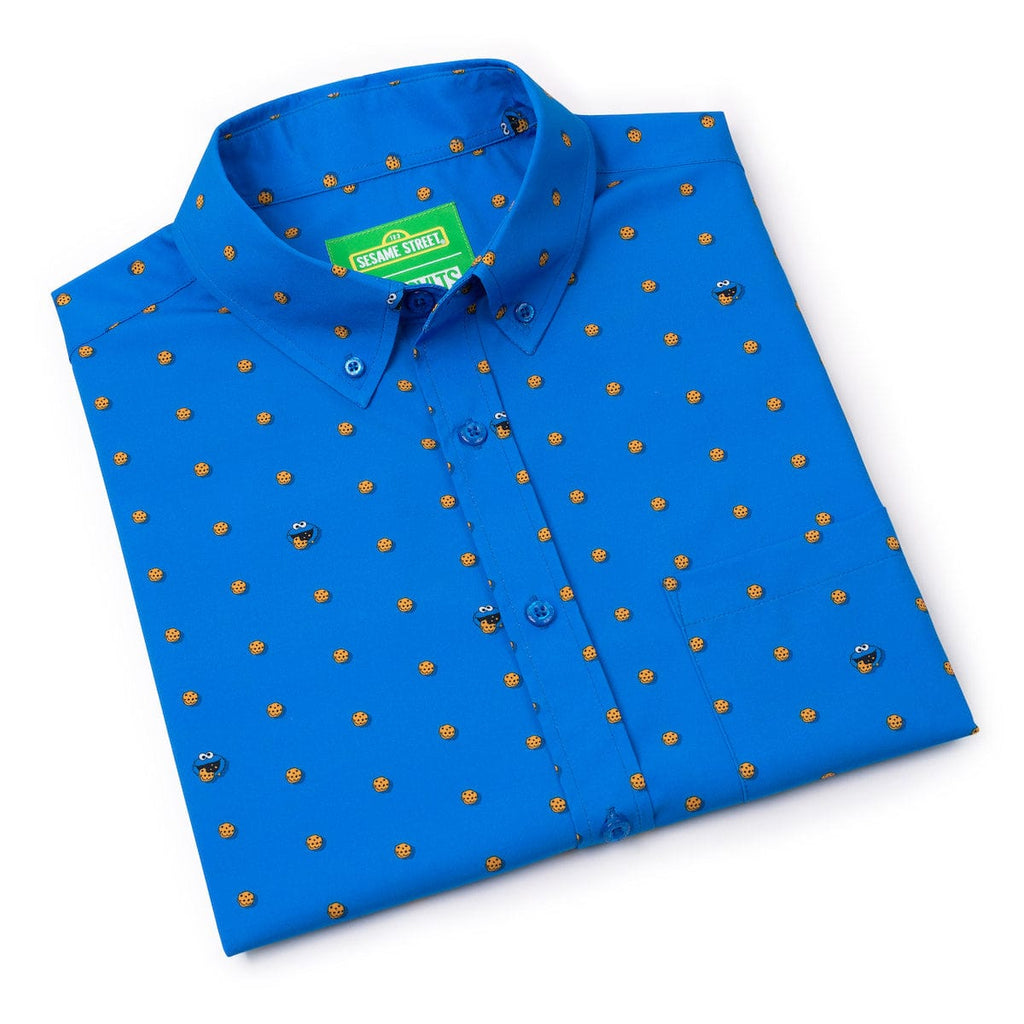RSVLTS Me Want Cookie! KUNUFLEX Short Sleeve Shirt in Blue — detail 9