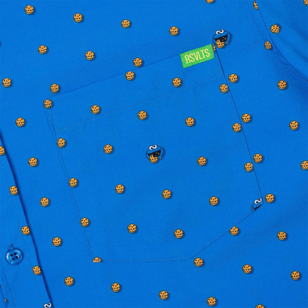 RSVLTS Me Want Cookie! KUNUFLEX Short Sleeve Shirt in Blue — detail 4
