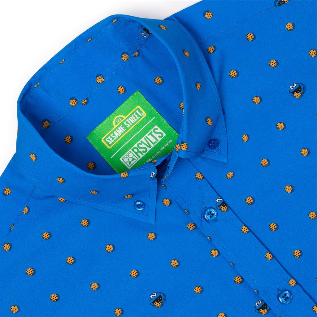 RSVLTS Me Want Cookie! KUNUFLEX Short Sleeve Shirt in Blue — detail 7