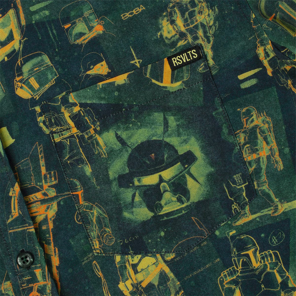 RSVLTS Building a Bounty Hunter KUNUFLEX Short Sleeve Shirt in Green — detail 5