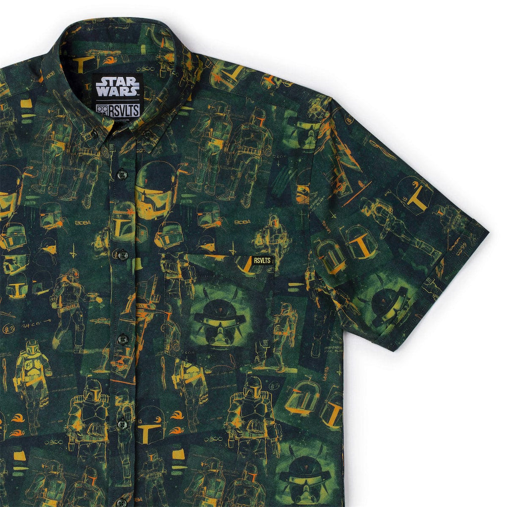 RSVLTS Building a Bounty Hunter KUNUFLEX Short Sleeve Shirt in Green — front view