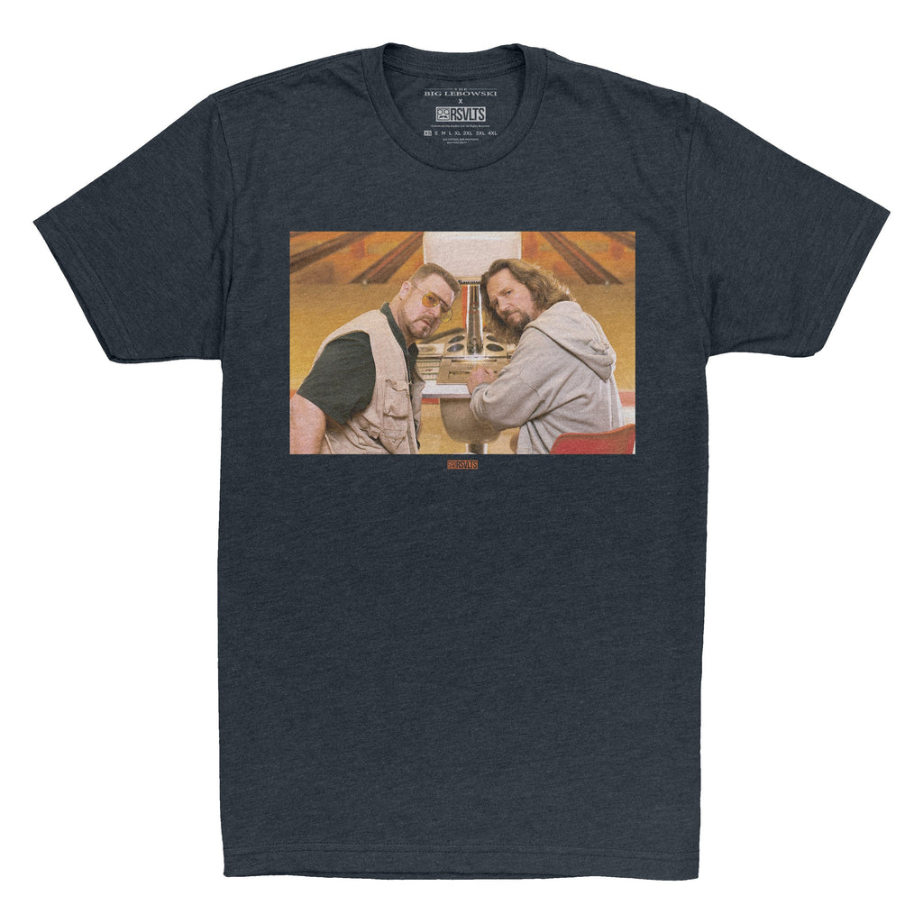 RSVLTS Walter & The Dude Crewneck Tee in Black — front view