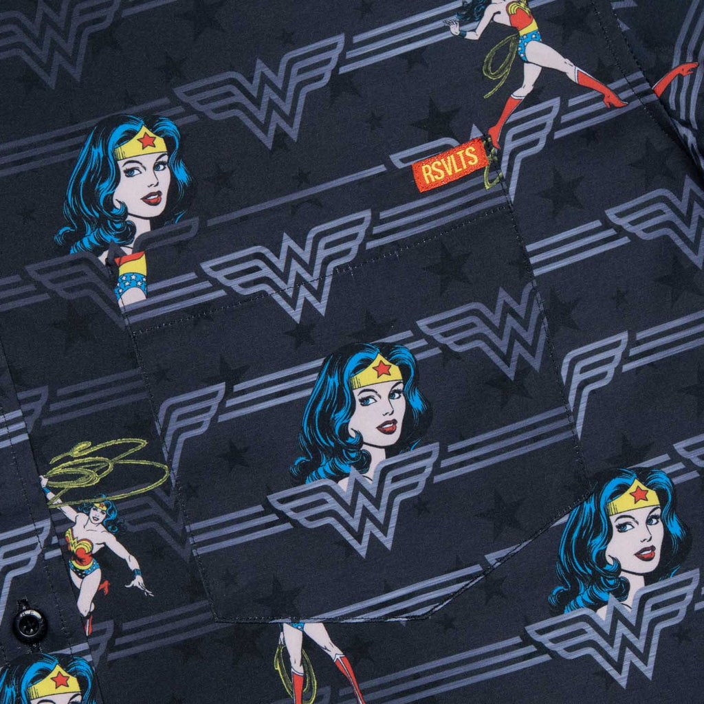 RSVLTS Legacy of Wonder KUNUFLEX Short Sleeve Shirt in Black — detail 3