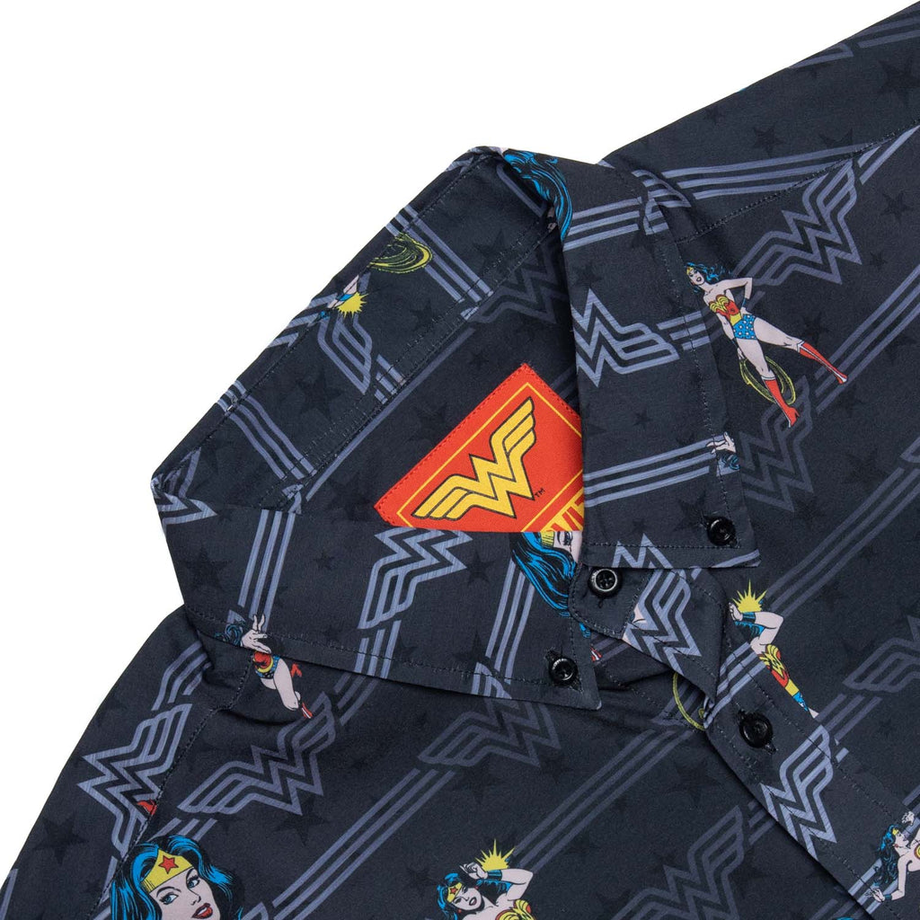 RSVLTS Legacy of Wonder KUNUFLEX Short Sleeve Shirt in Black — detail 7