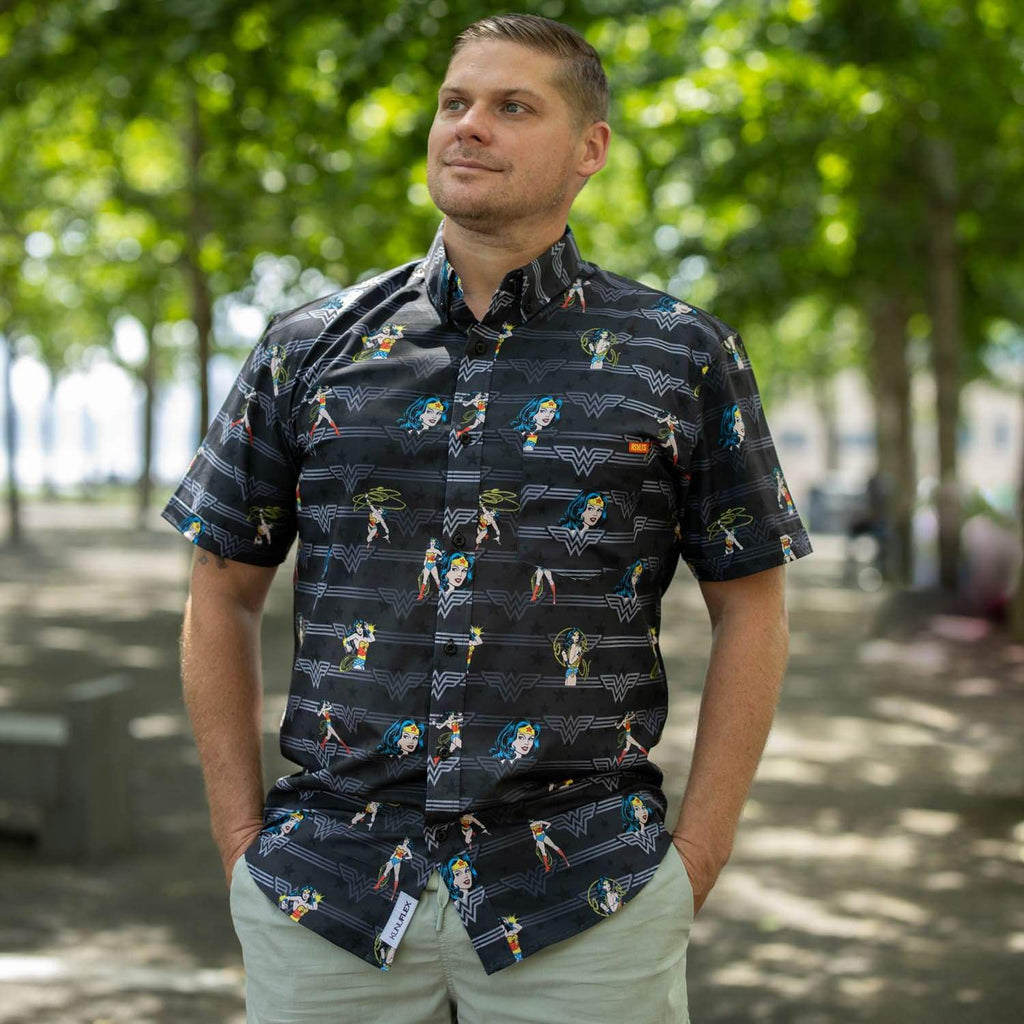 RSVLTS Legacy of Wonder KUNUFLEX Short Sleeve Shirt in Black — detail 4