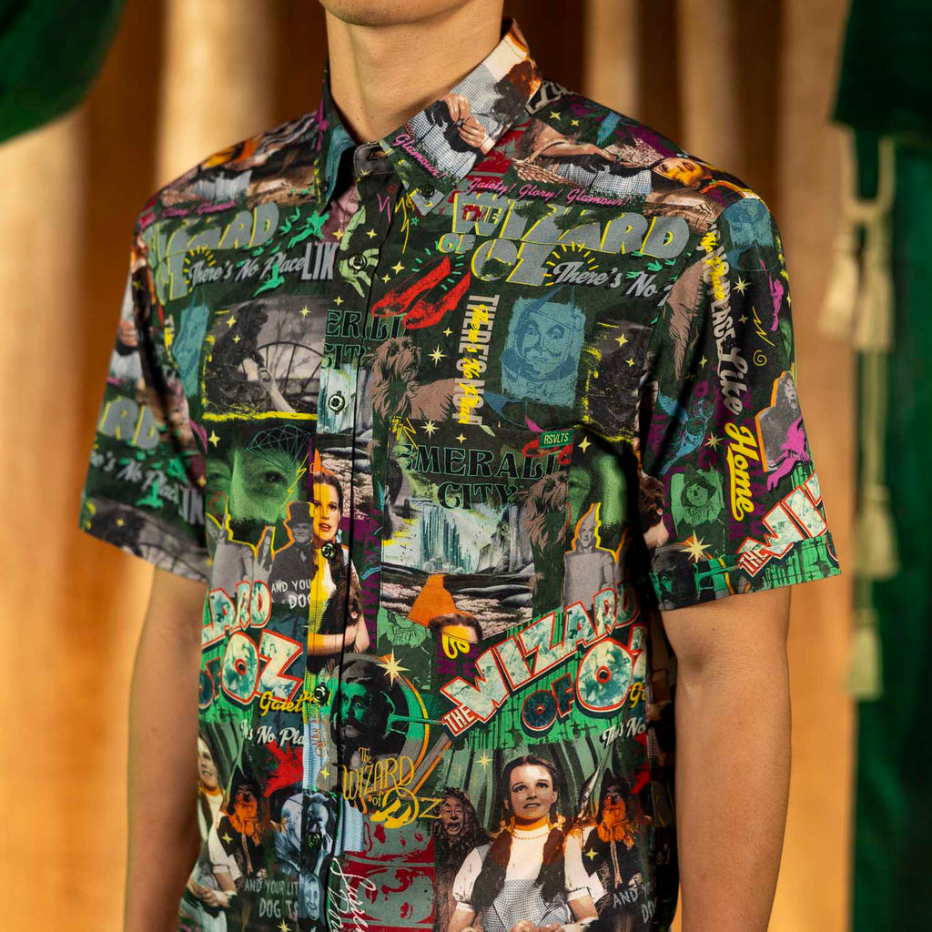 RSVLTS Oh My Oz! KUNUFLEX Short Sleeve Shirt in Black — detail 9