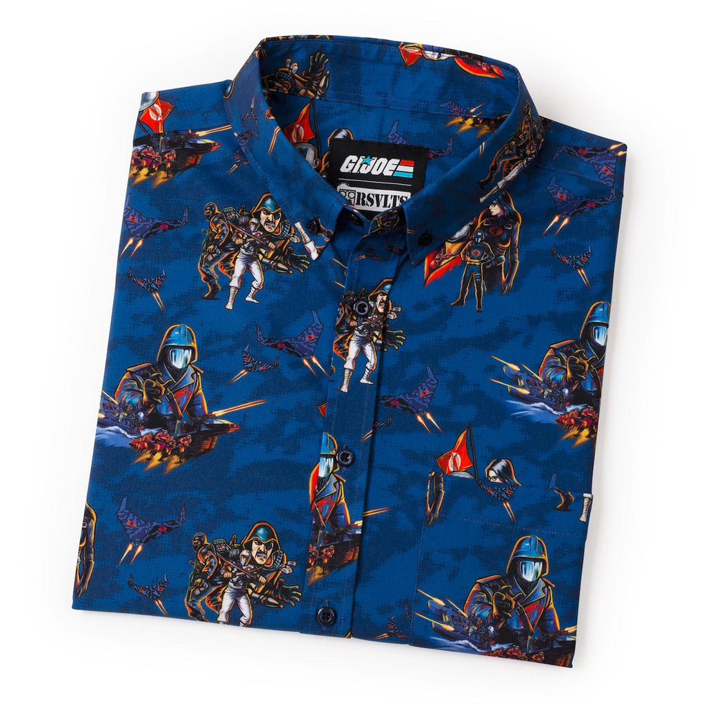 RSVLTS Tips of the Fangs KUNUFLEX Short Sleeve Shirt in Blue — detail 13