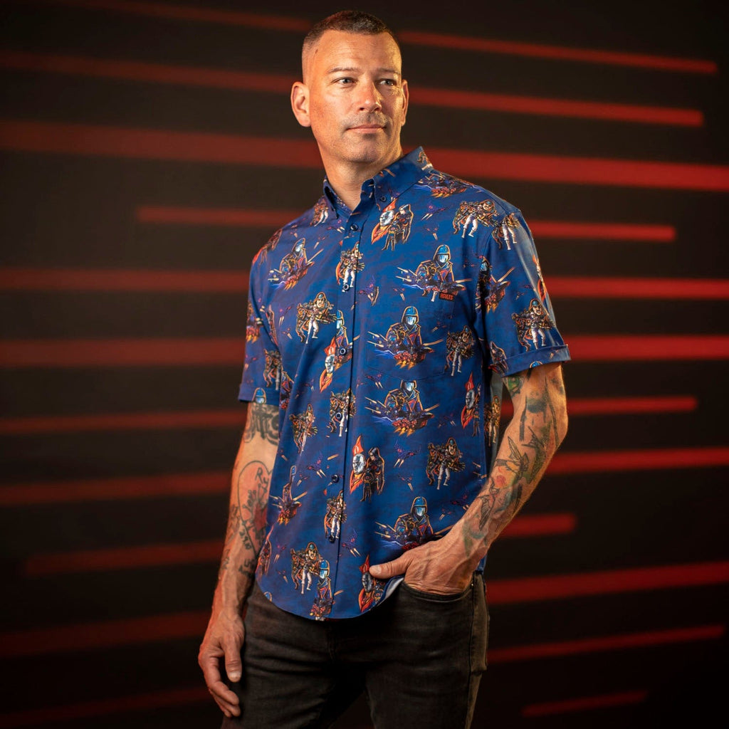 RSVLTS Tips of the Fangs KUNUFLEX Short Sleeve Shirt in Blue — detail 8