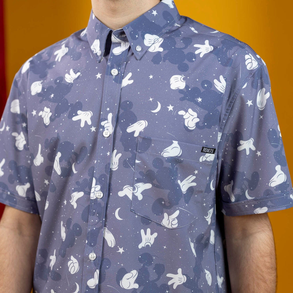RSVLTS Hiya, Pal! KUNUFLEX Short Sleeve Shirt in Black — detail 2