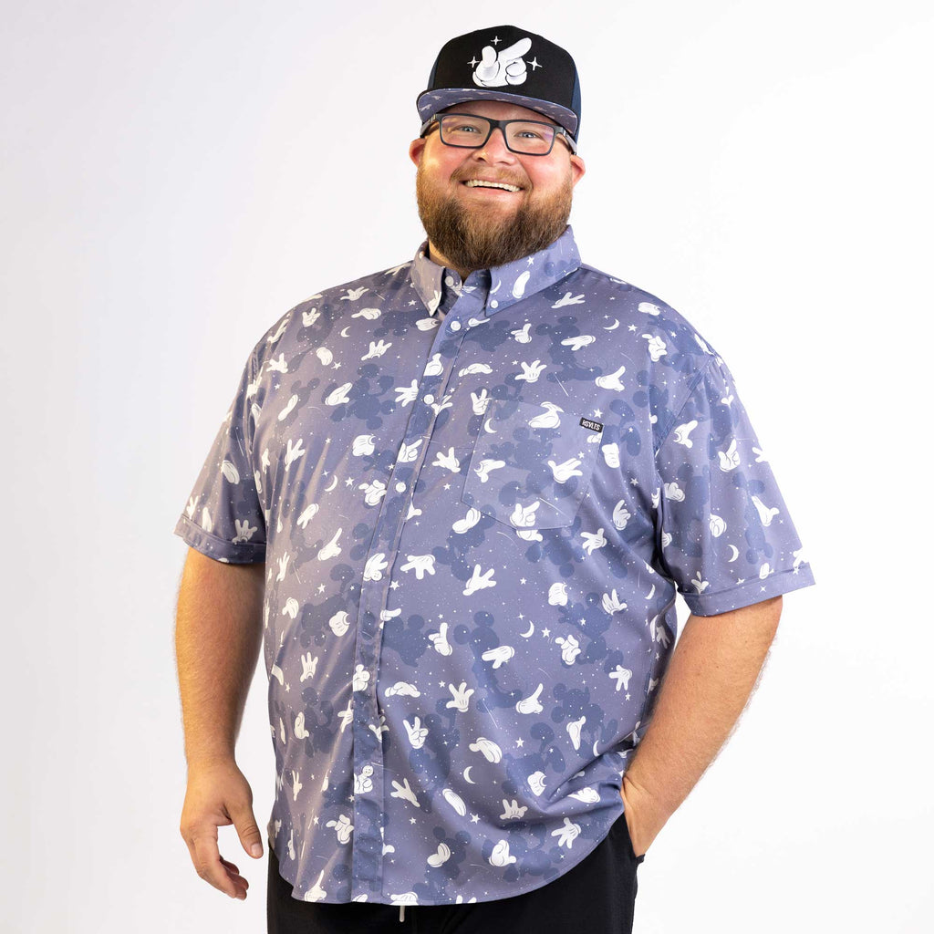 RSVLTS Hiya, Pal! KUNUFLEX Short Sleeve Shirt in Black — detail 10