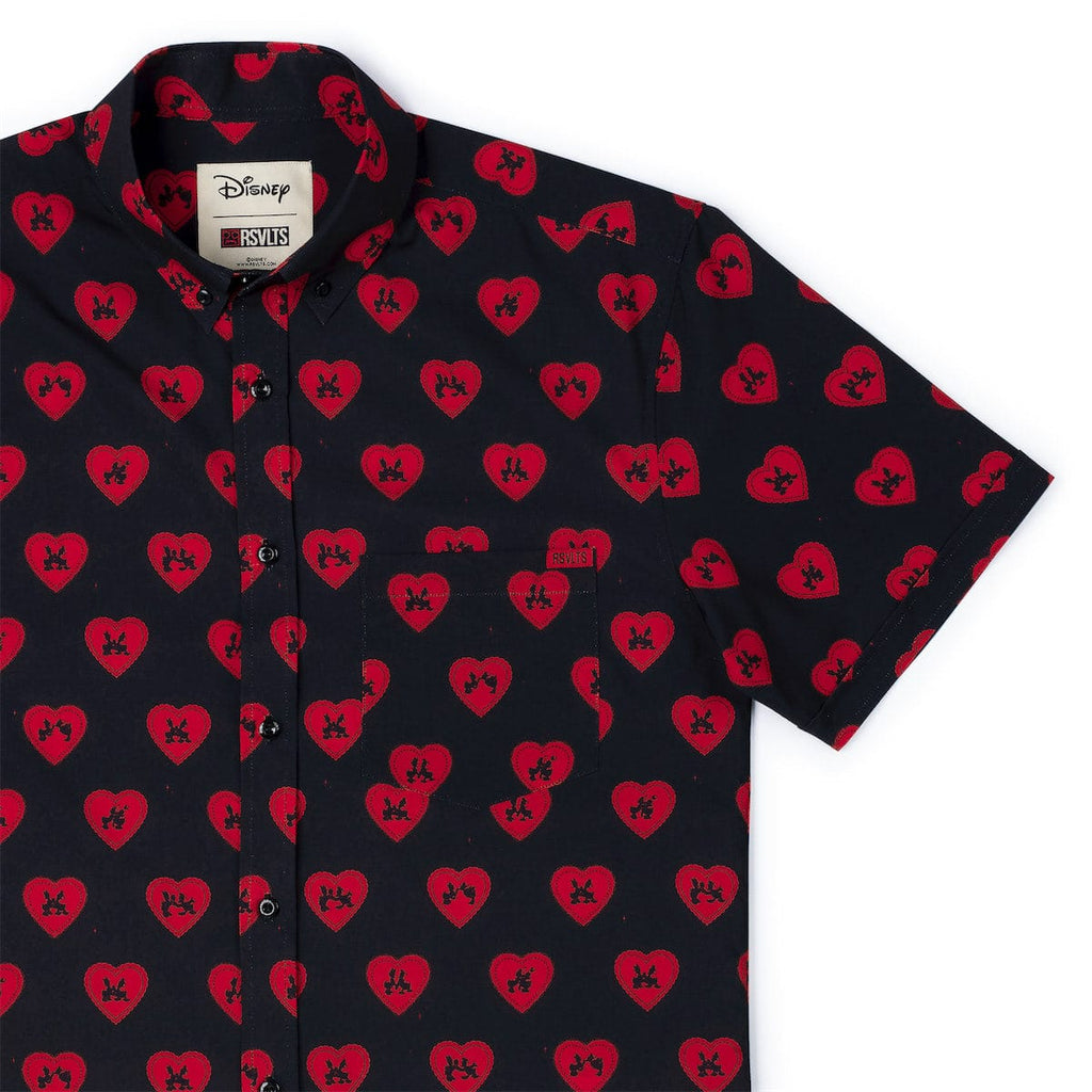 RSVLTS Lovebirds KUNUFLEX Short Sleeve Shirt in Black — detail 2