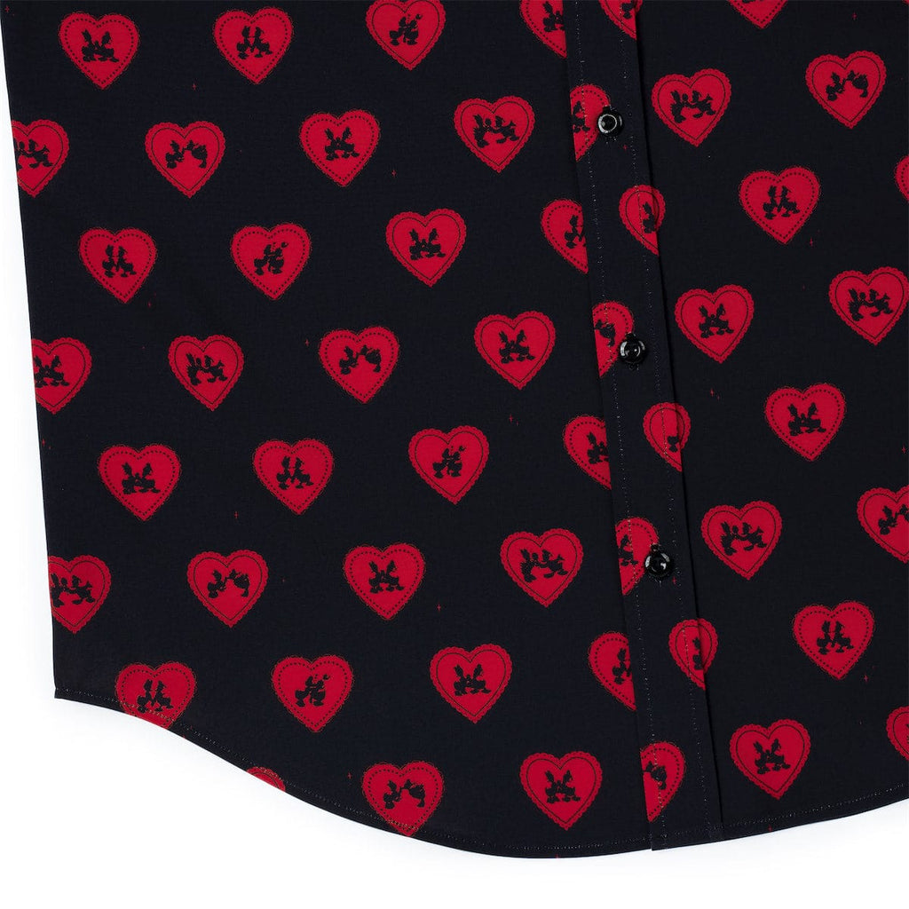 RSVLTS Lovebirds KUNUFLEX Short Sleeve Shirt in Black — detail 6