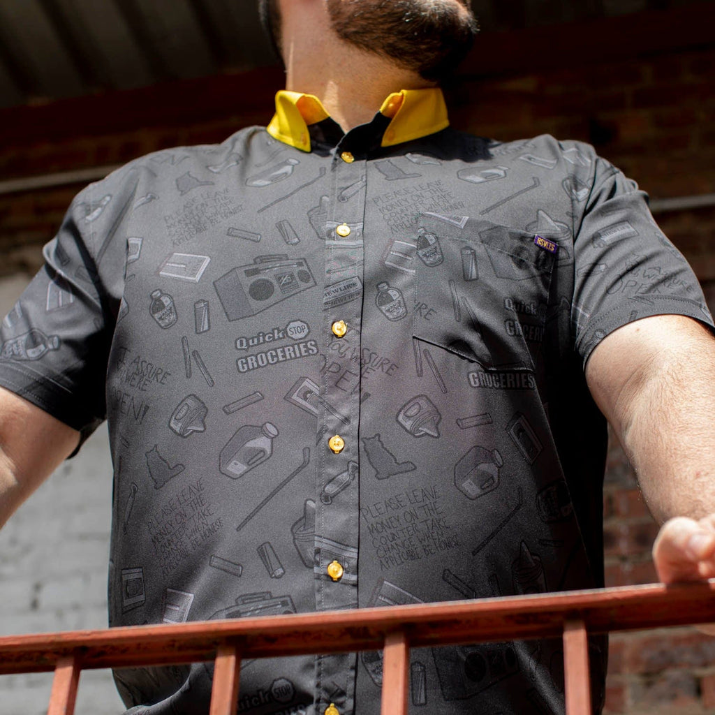RSVLTS Quick Stop KUNUFLEX Short Sleeve Shirt in Black — detail 10