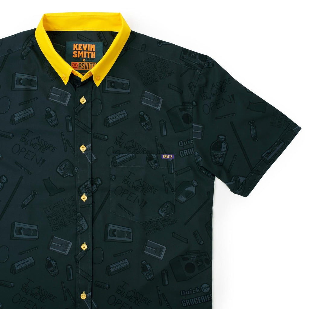 RSVLTS Quick Stop KUNUFLEX Short Sleeve Shirt in Black — front view
