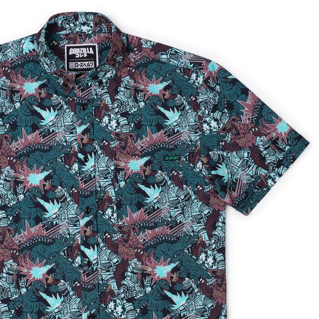 RSVLTS Monsters and Mecha KUNUFLEX Short Sleeve Shirt in Brown — detail 3