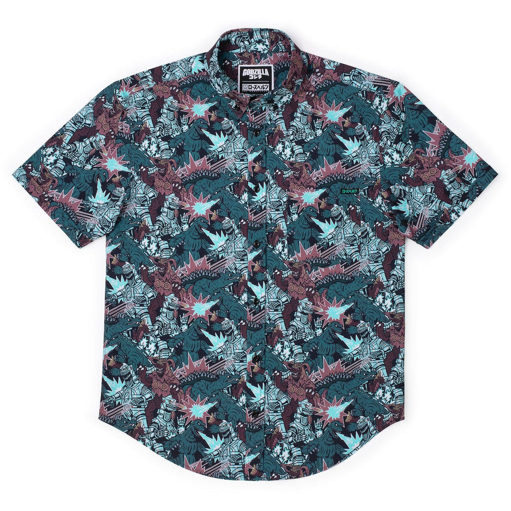 RSVLTS Monsters and Mecha KUNUFLEX Short Sleeve Shirt in Brown — detail 7