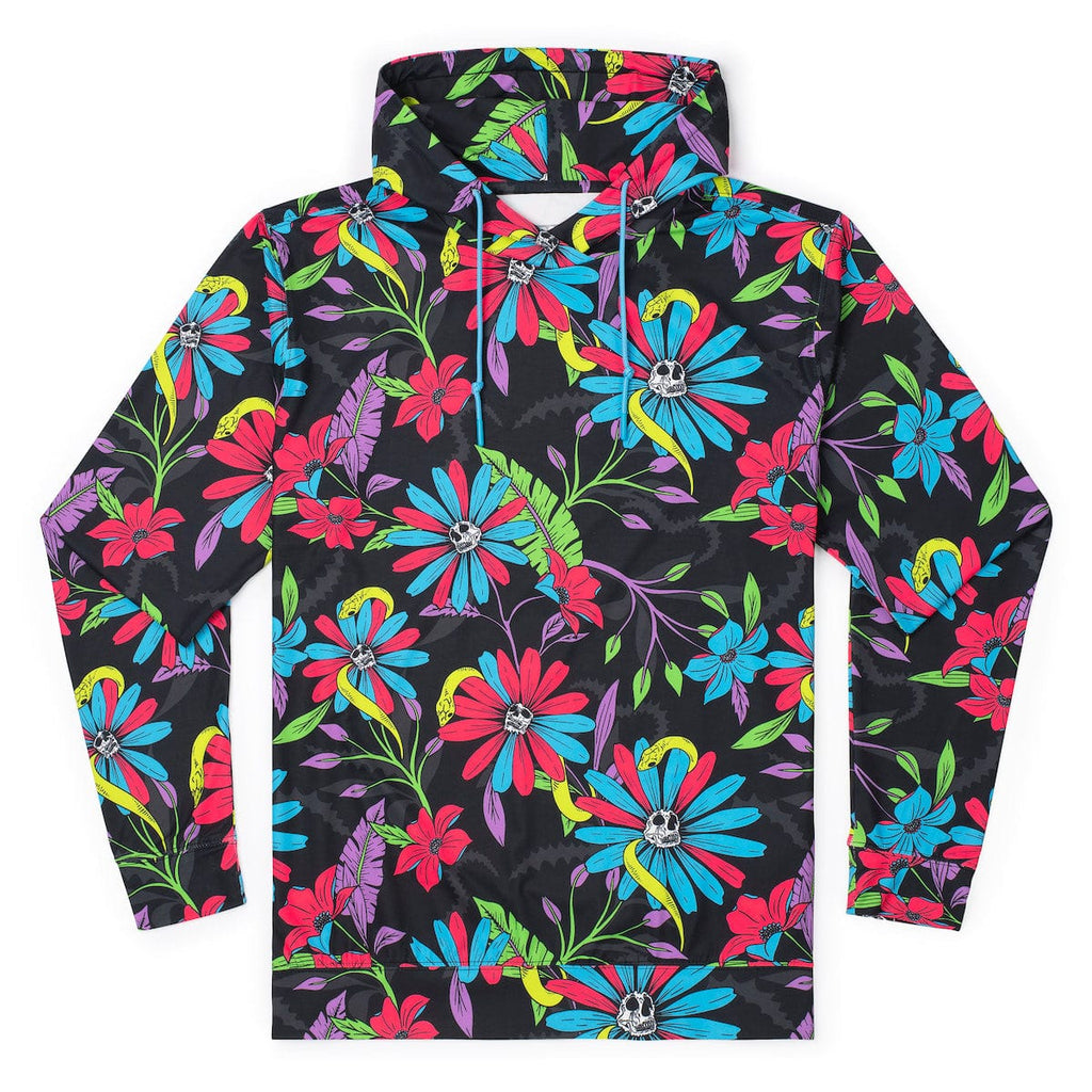 RSVLTS Doom and Bloom Performance Hoodie in Black — front view