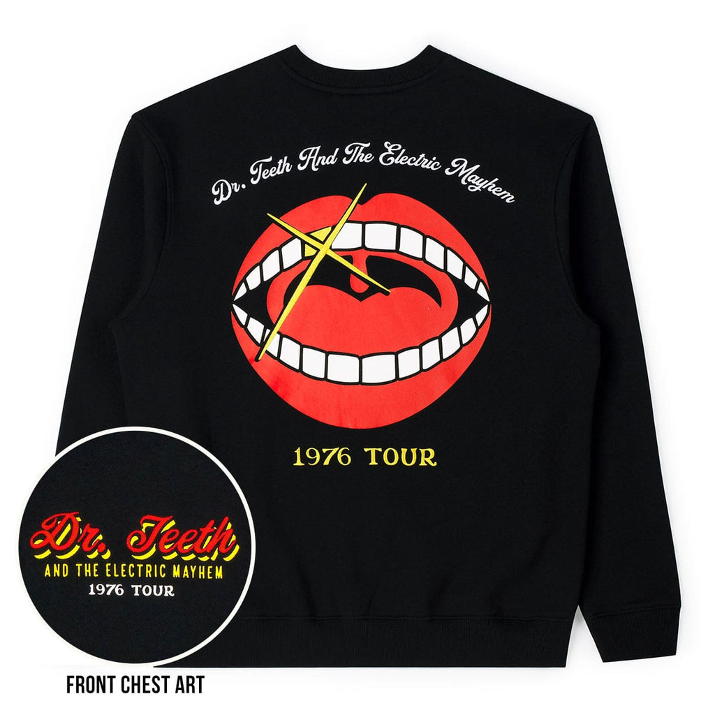 RSVLTS Dr. Teeth 1976 Tour Crewneck Sweatshirt in Black — front view