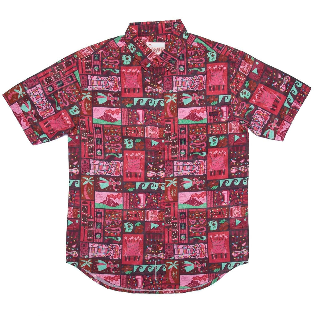 RSVLTS Mele Kalikimaka KUNUFLEX Short Sleeve Shirt in Red — detail 2