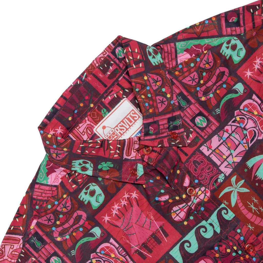 RSVLTS Mele Kalikimaka KUNUFLEX Short Sleeve Shirt in Red — detail 6