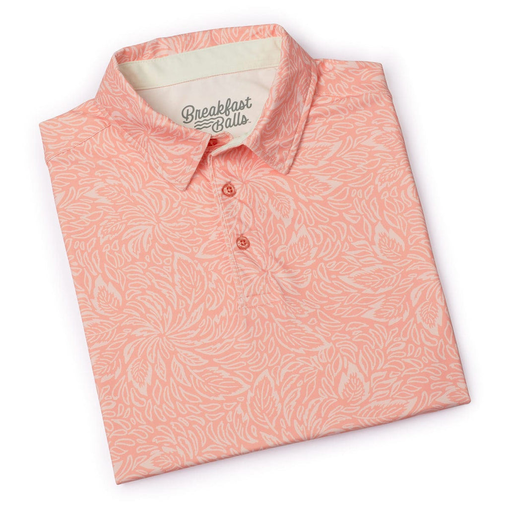 RSVLTS Coral Leaf All-Day Polo in Orange — detail 5