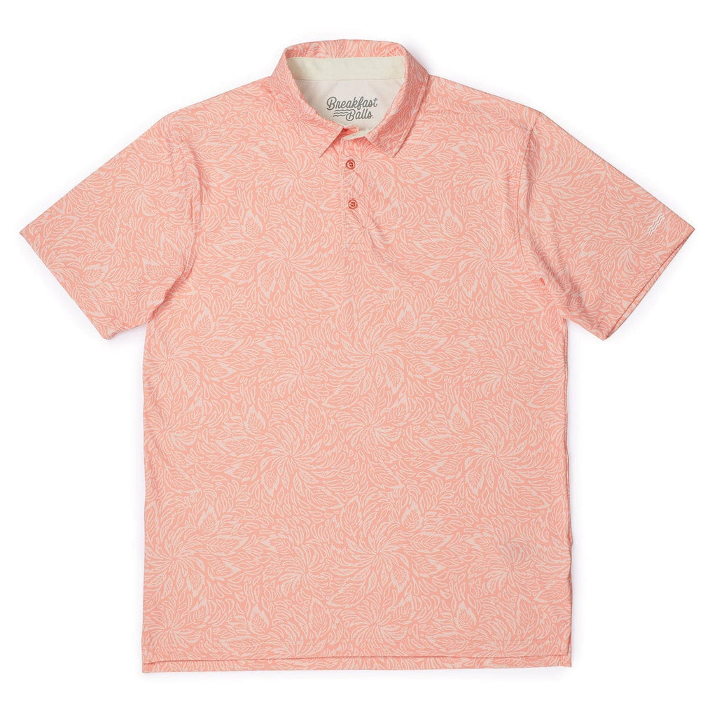 RSVLTS Coral Leaf All-Day Polo in Orange — detail 2
