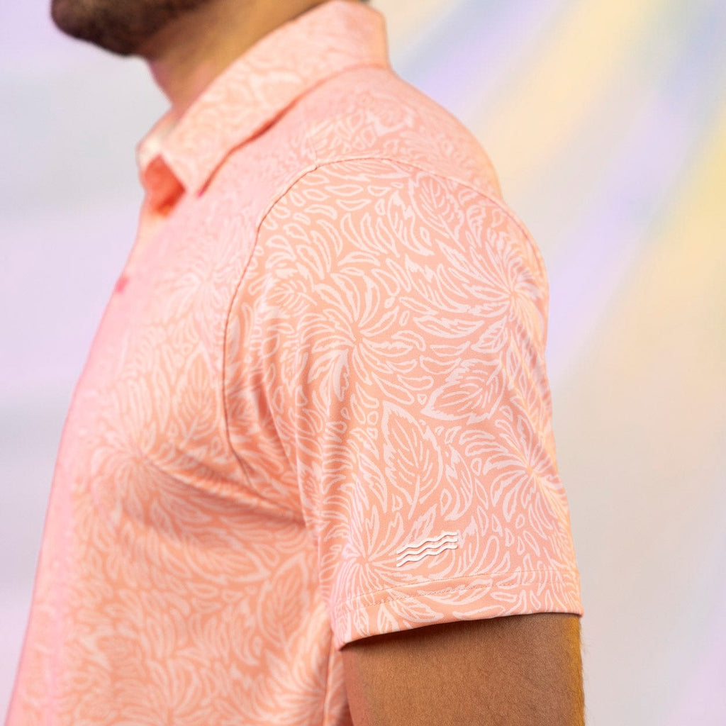 RSVLTS Coral Leaf All-Day Polo in Orange — detail 6