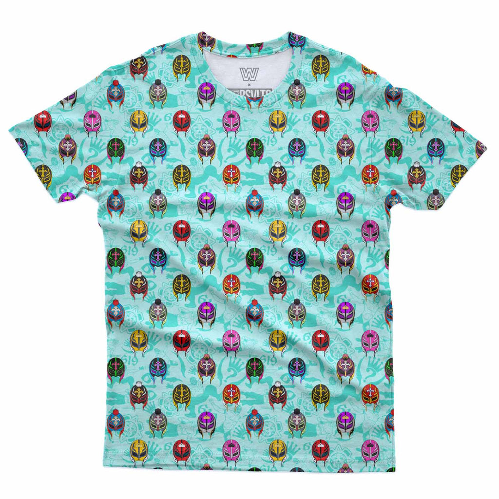 RSVLTS Rey Mysterio Crewneck Tee in Blue — front view