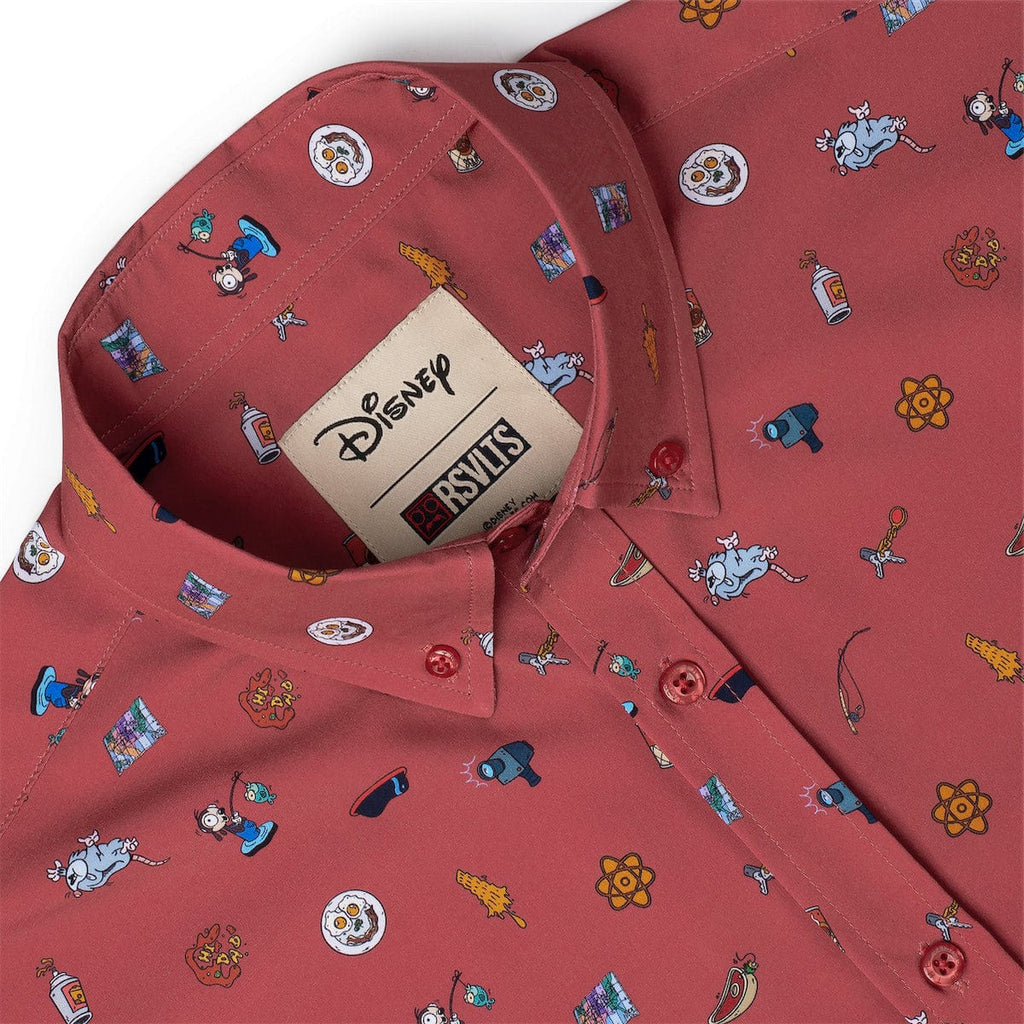 RSVLTS Road Trip Trinkets KUNUFLEX Short Sleeve Shirt in Red — detail 12