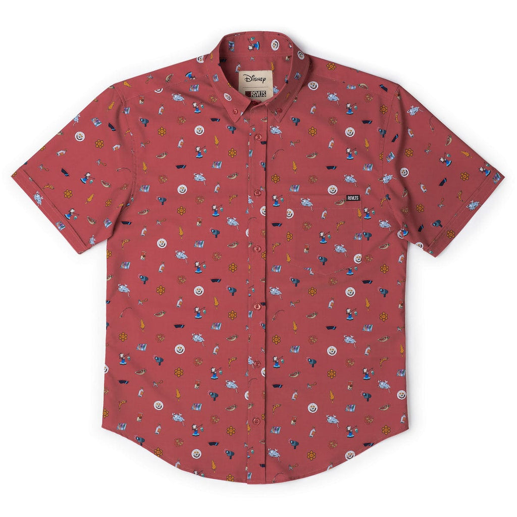 RSVLTS Road Trip Trinkets KUNUFLEX Short Sleeve Shirt in Red — detail 11