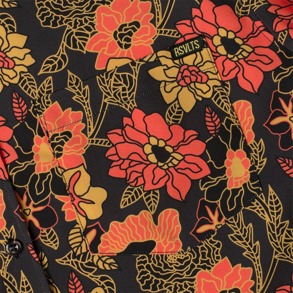 RSVLTS Bustle In Your Hedgerow KUNUFLEX Short Sleeve Shirt in Black — detail 4