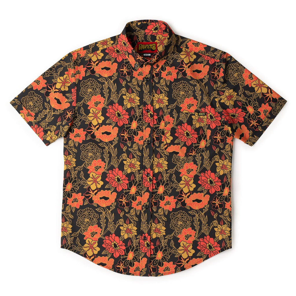 RSVLTS Bustle In Your Hedgerow KUNUFLEX Short Sleeve Shirt in Black — detail 7