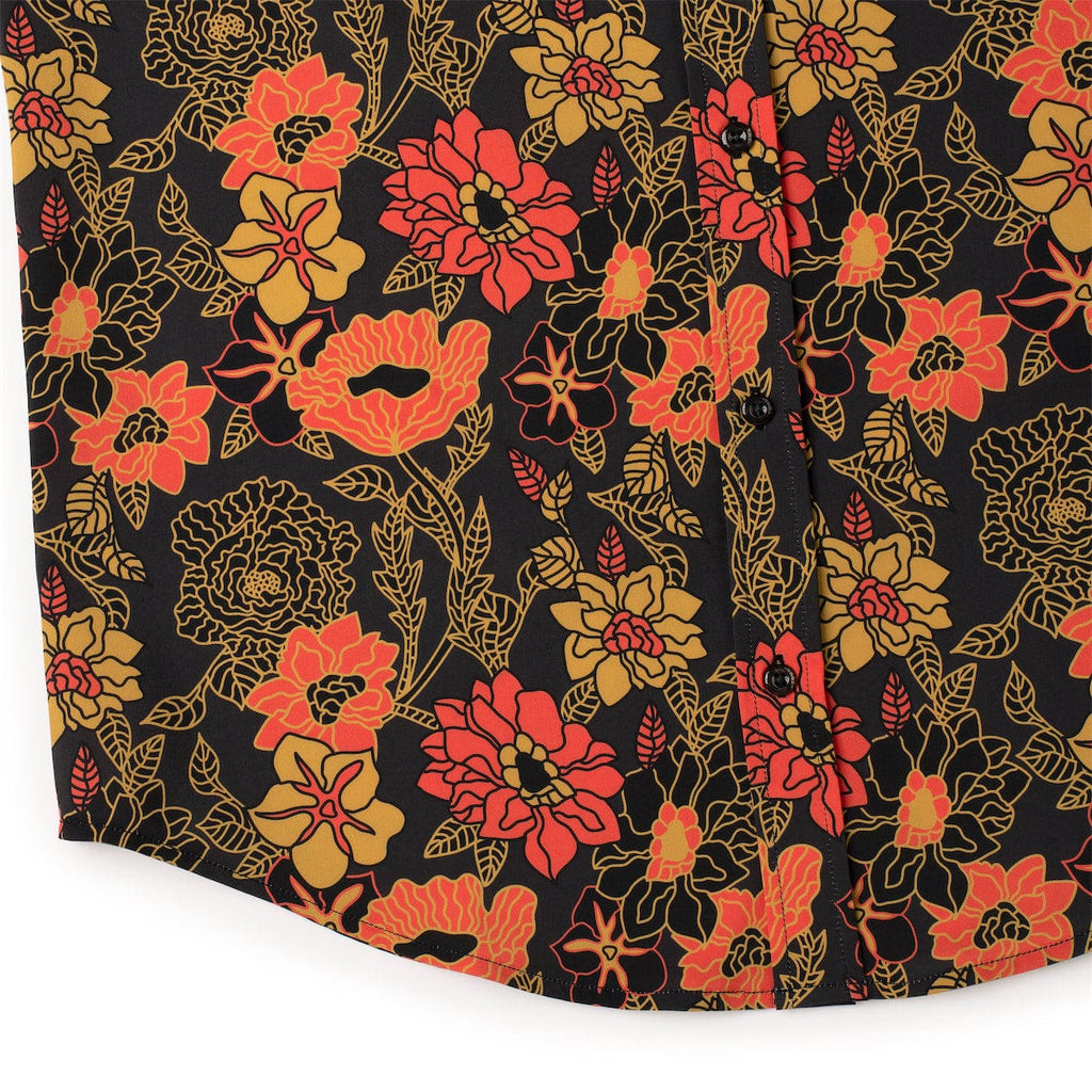 RSVLTS Bustle In Your Hedgerow KUNUFLEX Short Sleeve Shirt in Black — detail 8