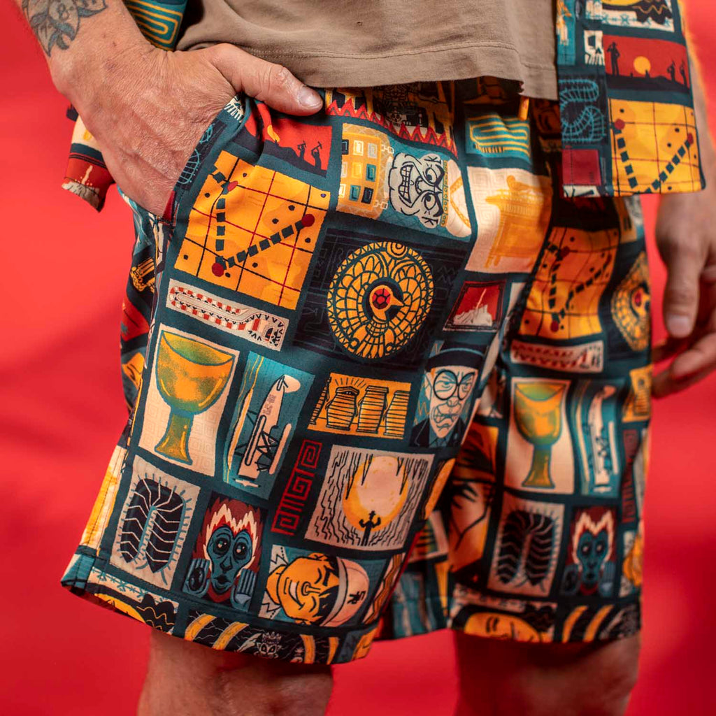RSVLTS Tikiana Jones Hybrid Shorts in Multicolor — detail 4