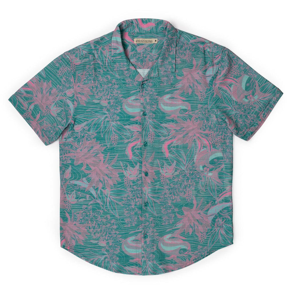 RSVLTS They Are What’s Called a Trophy Fish KUNUFLEX Short Sleeve Shirt in Green — detail 5