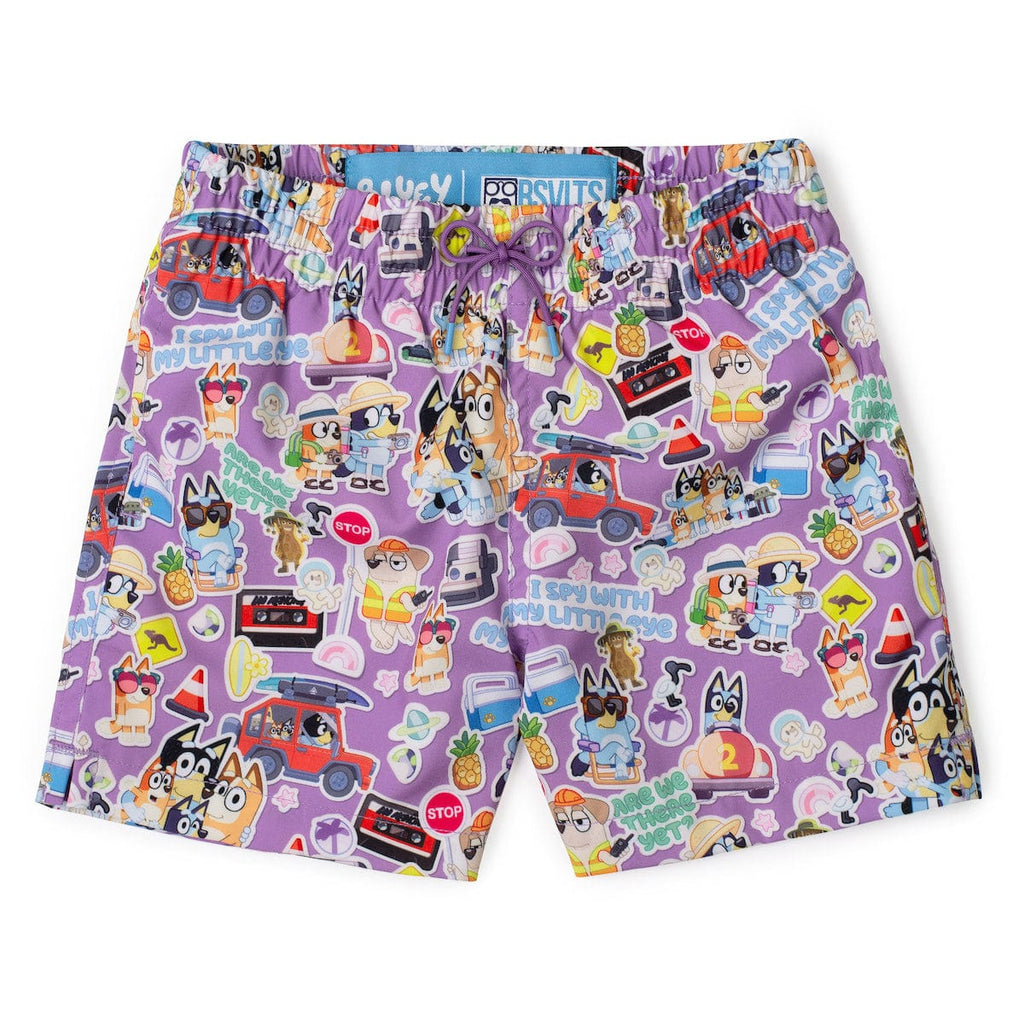 RSVLTS Let's Motor Youth Hybrid Shorts in Purple — front view