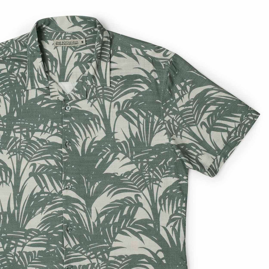 RSVLTS Island Breeze KUNUFLEX Short Sleeve Shirt in Green — front view