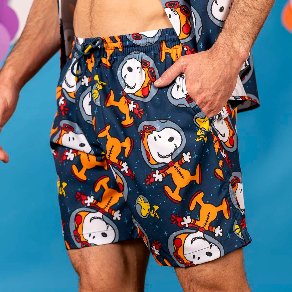 RSVLTS Snoopy in Space Hybrid Shorts in Blue — detail 2