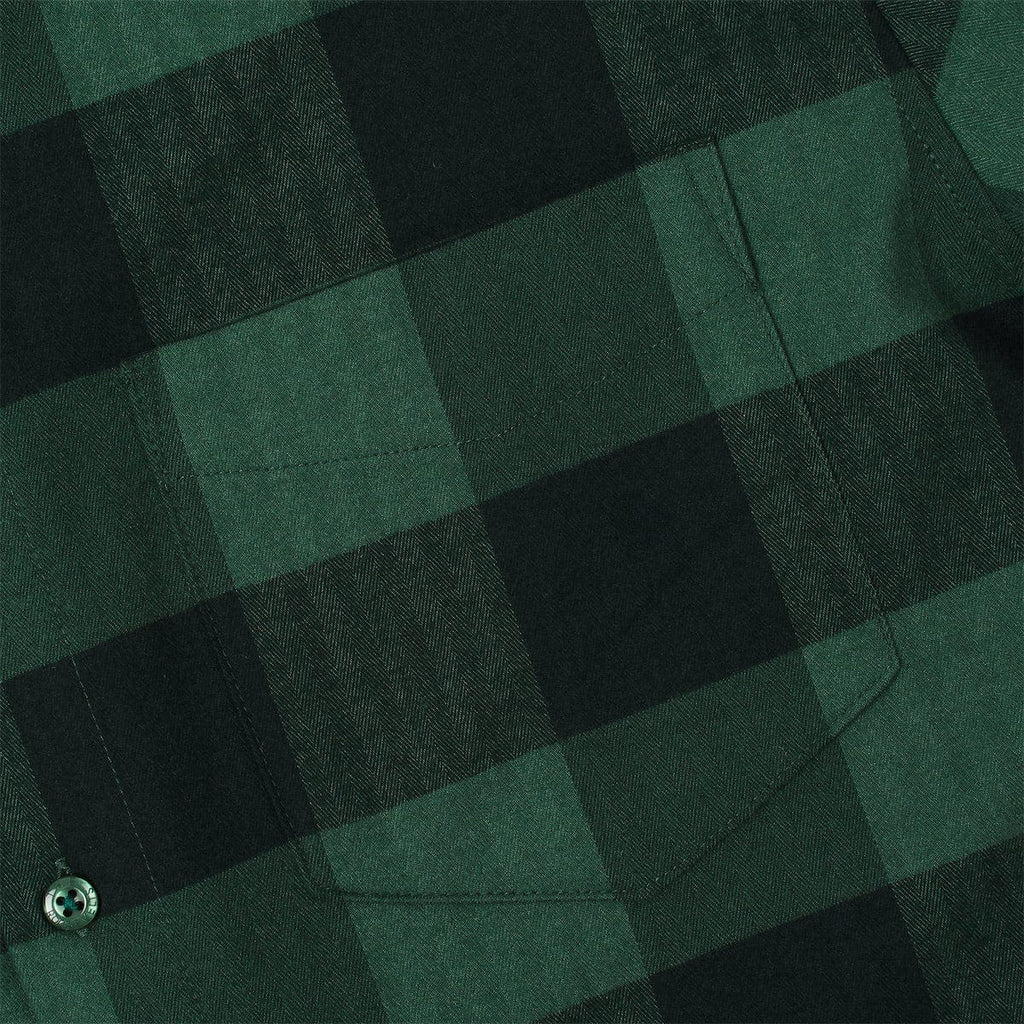 RSVLTS Neil Plaidrick Harris BorlandFlex Long Sleeve Flannel in Green — detail 5