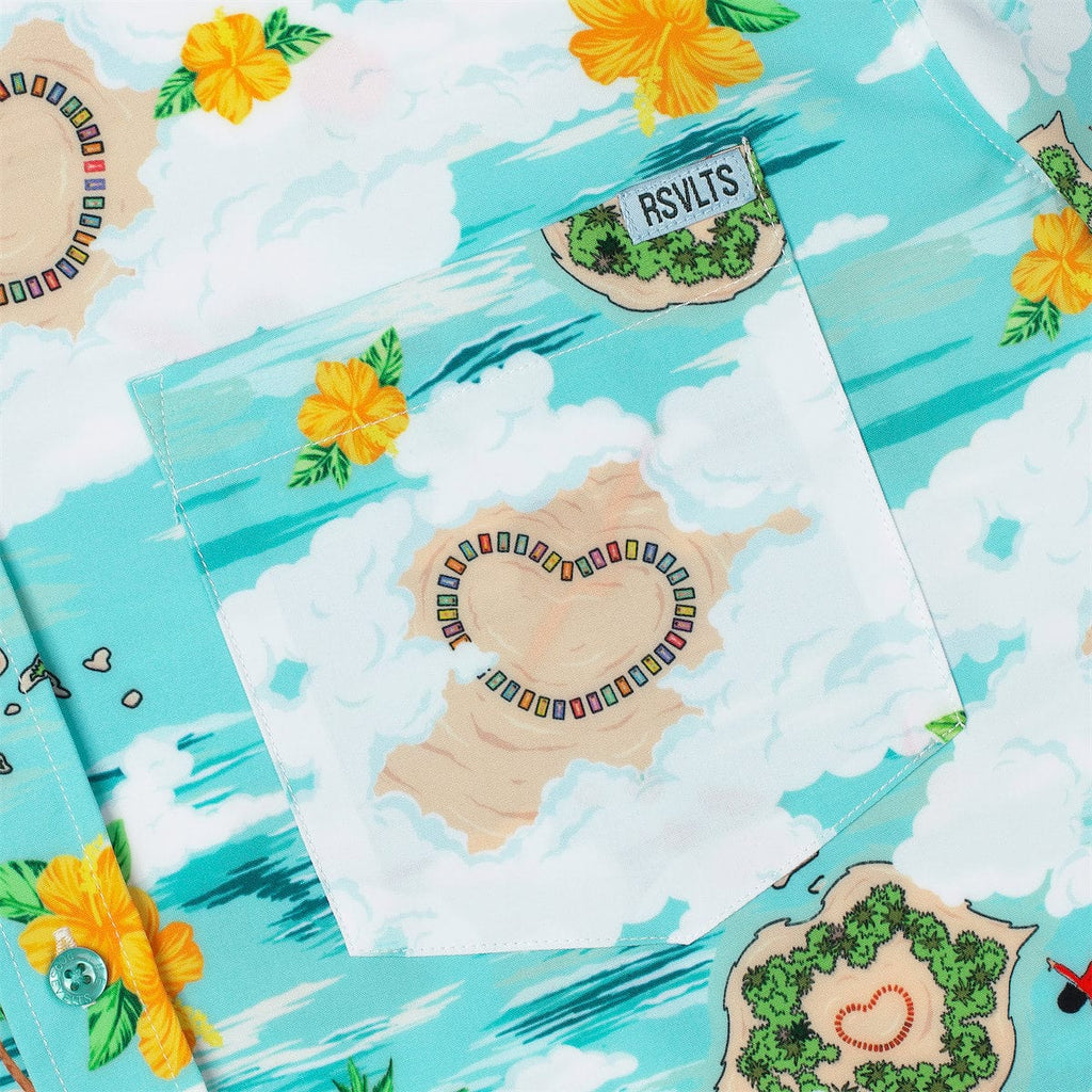 RSVLTS Quickie Kiss-It Island KUNUFLEX Short Sleeve Shirt in Green — detail 6