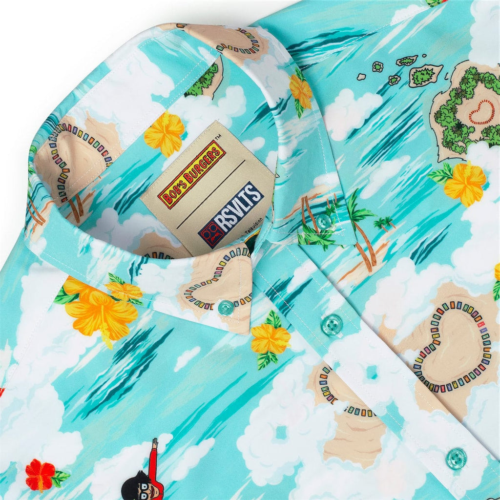 RSVLTS Quickie Kiss-It Island KUNUFLEX Short Sleeve Shirt in Green — detail 9