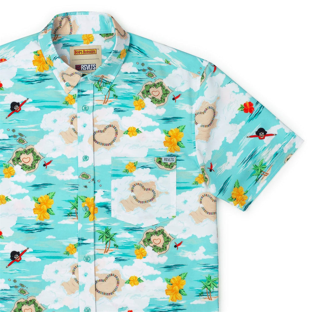 RSVLTS Quickie Kiss-It Island KUNUFLEX Short Sleeve Shirt in Green — front view