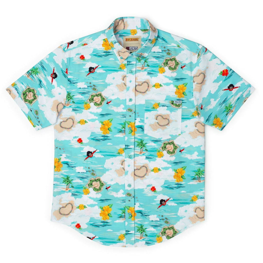 RSVLTS Quickie Kiss-It Island KUNUFLEX Short Sleeve Shirt in Green — detail 8