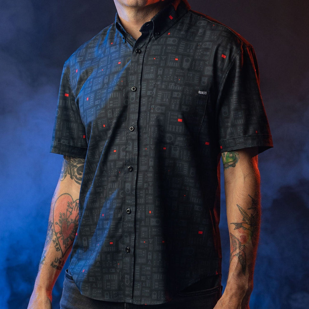 RSVLTS Shades of Vader KUNUFLEX Short Sleeve Shirt in Black — detail 2